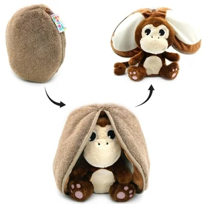 Afbeelding van Flipetz 2 in 1 Knuffel Coconet de Aap / Kokosnoot 17 x 7 20 cm Les Déglingos