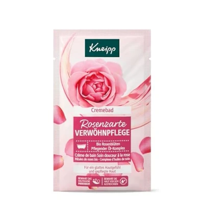 Afbeelding van Kneipp Cremebad rozenverzorging badadditief met hoogwaardig biologisch rozenblaadjesextract en een voedend oliecomplex geeft glad huidgevoel verzorgt de huid