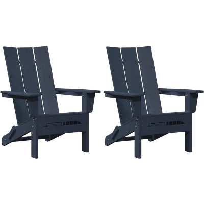 Afbeelding van vidaXL Opvouwbare Adirondack Stoelen 2 stuks Marineblauw 74.5x80.5x90 cm HDPE