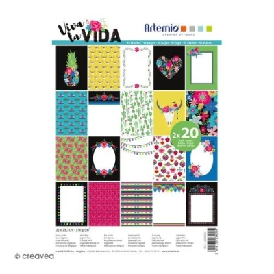 Image de Papier Scrapbooking Artemio 21 x 29,7 cm Viva la Vida 40 feuilles