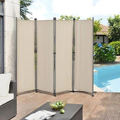 Afbeelding van Tuinscherm scheidingswand zonwering 170x215 cm zandkleurig