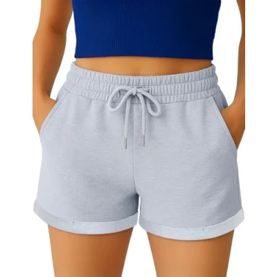 Afbeelding van Smith &amp; Solo Zomershorts voor dames, ideaal sport, hardlopen en training, grijs.