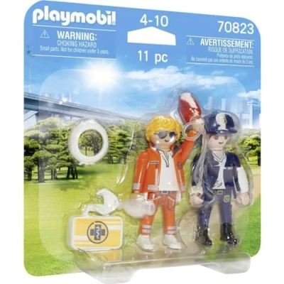 Afbeelding van Playmobil 70823 Redder en politieagent Duo City Action Het Ziekenhuis Twee Personages Kleine Prijs