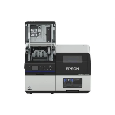 Image de Epson ColorWorks C8000e (BK) Imprimante d&#039;étiquettes couleur jet d&#039;encre rouleau (11,2 cm) 600 x 1 200 ppp jusqu&#039;à 300 mm/sec (mono) / (couleur) Gigabit LAN, USB 3.0, série