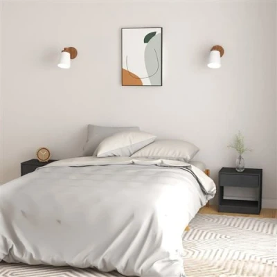 Afbeelding van Nachtkastjes 2 st 40x31x40 cm massief grenenhout grijs