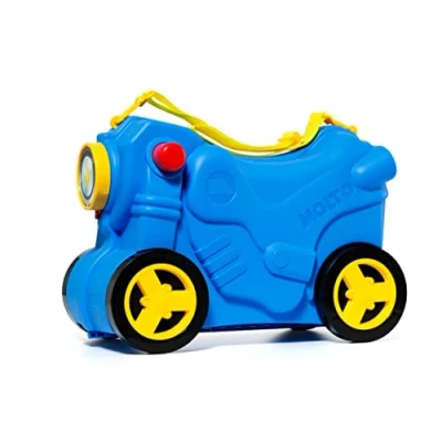 Afbeelding van Smiler Moto koffer, Blauw, Kinderkoffer met wielen