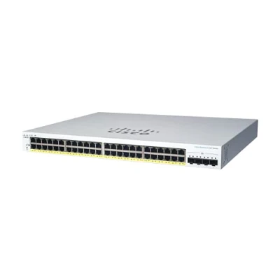 Afbeelding van Cisco CBS220 48P 4G EU netwerk switch Managed L2 Gigabit Ethernet (10/100/1000) Power over (PoE) Wit