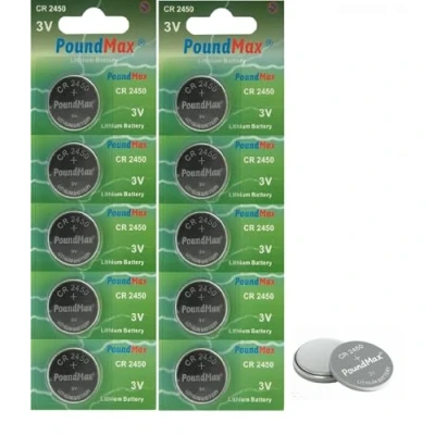 Afbeelding van PoundMax 2450 CR2450 DL2450 Lithium knoopcellen, 3 V, 10 stuks