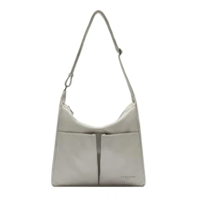 Afbeelding van LIEBESKIND BERLIN Leren Schoudertas Hera Sheep Natural Hobo Bag Steel Taupe
