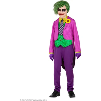 Afbeelding van Widmann Joker Kostuum Ondeugende Junior Jongen Groen, Paars Maat 116 Halloween Verkleedkleding