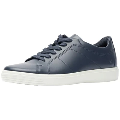 Afbeelding van ECCO leren heren sneakers donkerblauw Maat 43 Uitneembare zool