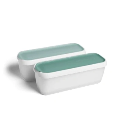 Afbeelding van Set van 2 ijs room containers 1L, opslag Containers, diepvriezer trays, BPA gratis Food Grade Mint