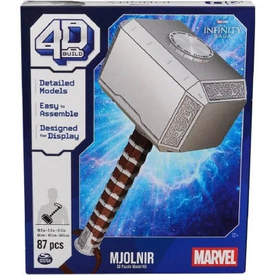 Afbeelding van 4D Build Marvel Mjolnir Thor hamer 3D Puzzel 87 stuks kartonnen bouwpakket