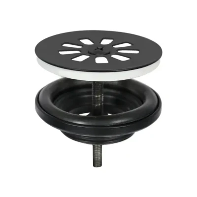 Afbeelding van Differnz Afvoerplug Mat Zwart Afvoerstop voor Wastafel Ø 64 mm 6M schroef