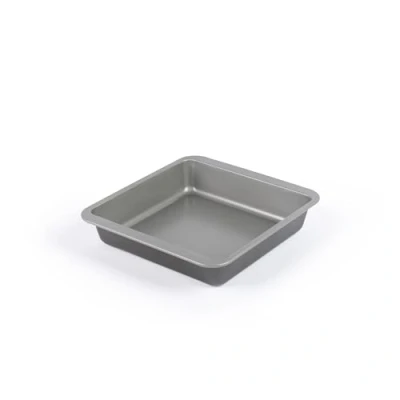 Afbeelding van Salter Essentials BW13664 vierkante taartvorm met antiaanbaklaag, vaatwasmachinebestendig, gemakkelijk te reinigen, gemaakt in Groot Brittannië, duurzaam koolstofstaal, lichtgewicht brownievorm,