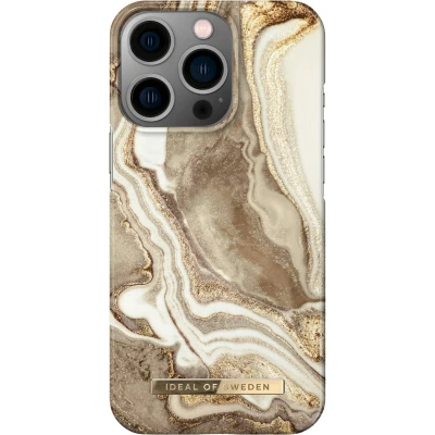 Afbeelding van iDeal of Sweden hoesje voor iPhone 13 Pro Hardcase Backcover Fashion Case Golden Sand Marble