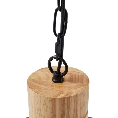 Afbeelding van Lindby hanglamp Olbi, zwart, rubberboom, lengte 41,5 cm
