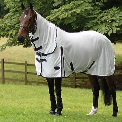 Image de Weatherbeeta Couverture Anti Mouches Comfitec Essential Mesh Neck Blanc/Violet/Noir 145cm