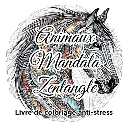 Image de Animaux Mandala Zentangle Livre de coloriage anti stress