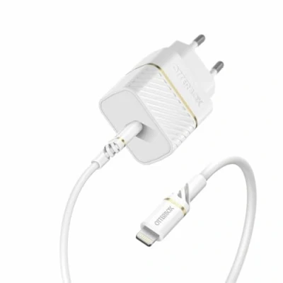 Image de OtterBox Wall Charger Adaptateur secteur 20 Watt 3 A PD 3.0 (24 pin USB C) poussière de nuage blanche pour Apple iPad/iPhone/iPod (Lightning)