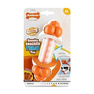 Afbeelding van Kauwspeelgoed voor honden Nylabone Oranje Bacon Kunstmatig M