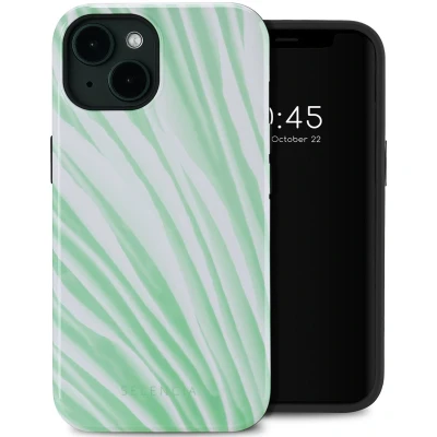 Afbeelding van Selencia Hoesje Geschikt voor iPhone 14 Vivid Backcover MagSafe Nature Grayed Jade