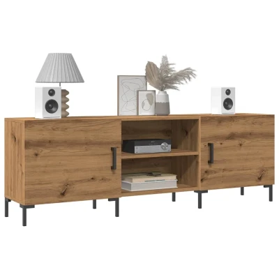 Afbeelding van Tv meubel 150x30x50 cm bewerkt hout artisanaal eikenkleurig