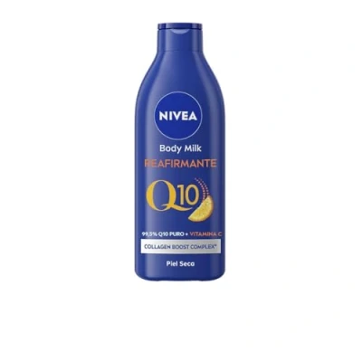 Afbeelding van NIVEA Q10 Body Milk verstevigende crème (1 x 400 ml), hydraterende lichaamscrème voor droge huid, met Collagen Boost Complex en 99,5% pure