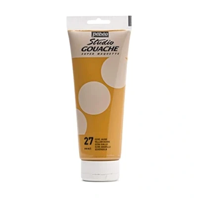 Afbeelding van Pébéo gouache kleur, 220 ml, tube fijne kwaliteit, ideaal voor studie, 1 van okergeel
