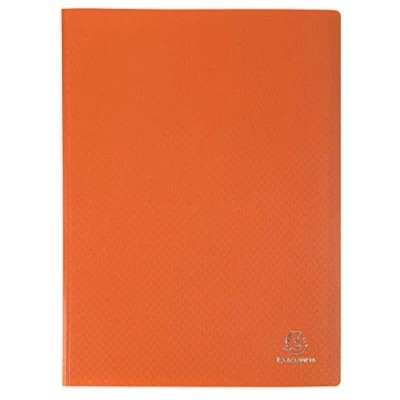 Afbeelding van Exacompta 88424E Opak zichtmap van mat, ondoorzichtig polypropyleen, met gladde, zeer transparante binnenzakken, 40 steekzakken en 80 zichten. DIN A4 Kleur deksel: Oranje