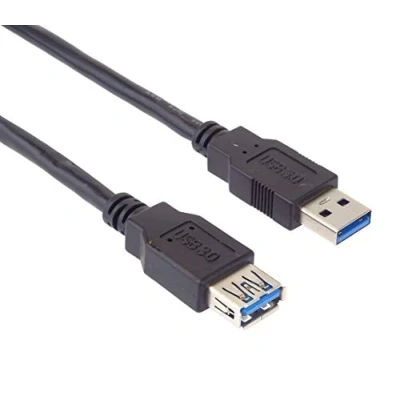 Afbeelding van PremiumCord USB 3.0 SuperSpeed verlengkabel met gegevensoverdrachtskabel tot 5 Gbit/s, oplaadkabel type A bus op 9 polige stekker, 3x afgeschermd, kleur: Zwart, lengte: 0,5 m