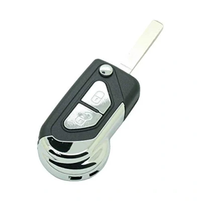 Afbeelding van BROVACS Reservesleutelhoes compatibel met Citroën DS3 C3 2 knoppen VA2 lemmet toegang zonder sleutel afstandsbediening Flip Key Case PG321