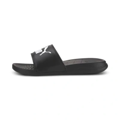 Afbeelding van Puma Popcat 20 Youth Unisex Badslippers voor kinderen, Maat: 39, Black/white Leer/ synthetisch