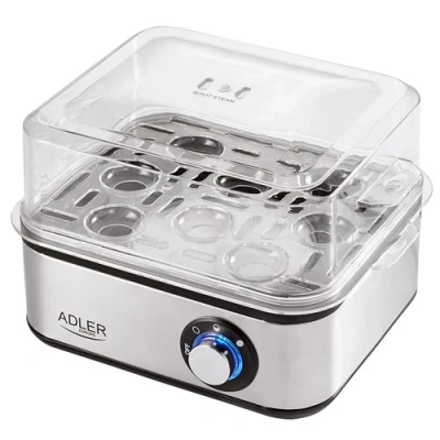 Image de Cuiseur électrique pour 8 oeufs acier inoxydable réglage de la cuisson Adler AD 4486 800 Argent