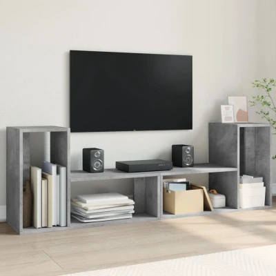 Afbeelding van Tv meubelen 2 st 75x30x50 cm bewerkt hout betongrijs