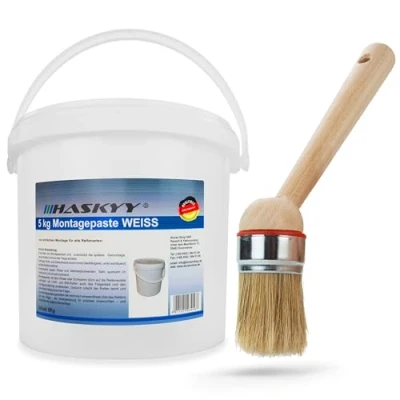 Afbeelding van Bandenmontagepasta, 5 kg, wit, met kwast, montagepasta, montageband