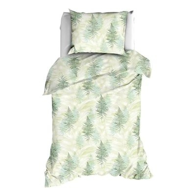 Afbeelding van Satin d&#039;Or Felci Dekbedovertrek Eenpersoons 140x200/220 cm + 1 kussensloop 60x70 Groen