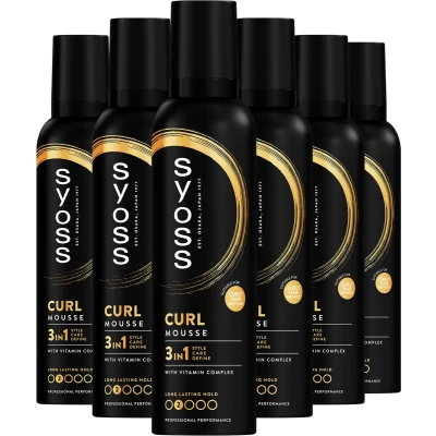 Afbeelding van Syoss Curl Haarmousse 6x250 ml Voordeelverpakking