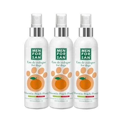 Afbeelding van MENFORSAN Eau de Cologne perzik voor honden, 125 ml, verpakking van 3 stuks