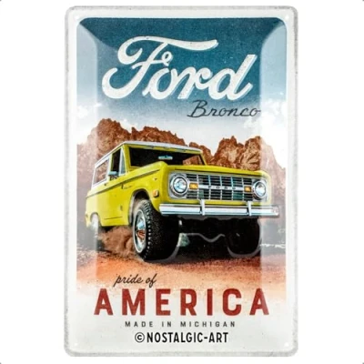 Afbeelding van Metalen wandbord 20x30 cm Ford Bronco Pride of America