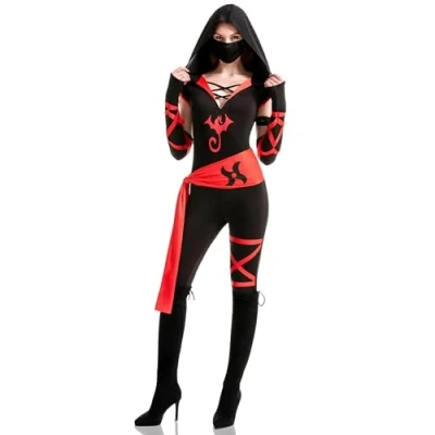 Afbeelding van Spooktacular Creations ninja kostuum voor volwassen vrouwen, luxe Halloween, kostuum,