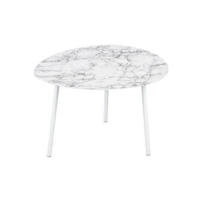Afbeelding van Leitmotiv Bijzettafel Ovoid Wit 67x60x42 cm