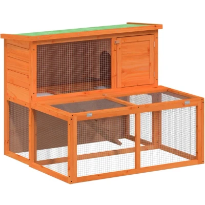 Afbeelding van vidaXL Konijnenhok 102x90x84,5 cm massief grenenhout bruin