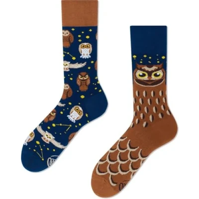 Afbeelding van Many Mornings sokken Owly Moly maat 43 46 Halfhoge Katoen Suitable Herenkleding