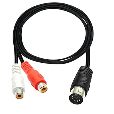 Afbeelding van PNGKNYOCN 5 pins DIN naar RCA stekker 2 aansluiting audiokabel voor Bang &amp; Olufsen, Naim, Quad, 1,5 m