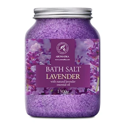 Afbeelding van Badzout lavendel 1.3kg, tegen Acne / Droge huid Spierpijn vermoeidheid goed voor Persoonlijke verzorging Huidverzorging Aromatherapie Anti stress bubbelbad bad Hottub Spa Wellness Ontspanning cadeau van Aromatika