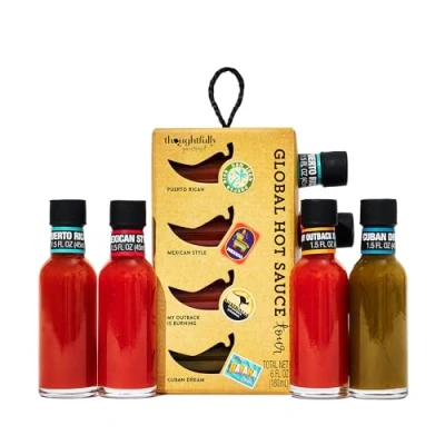 Afbeelding van Thoughtfully Global Hot To Go Chili saus, cadeauset met 5 scherpe sauzen