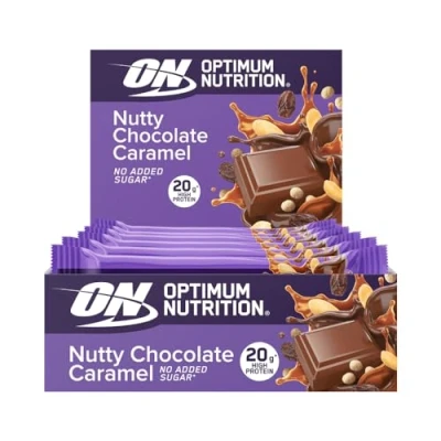 Afbeelding van Optimum Nutrition Nutty Choco Caramel Bar 12 Repen