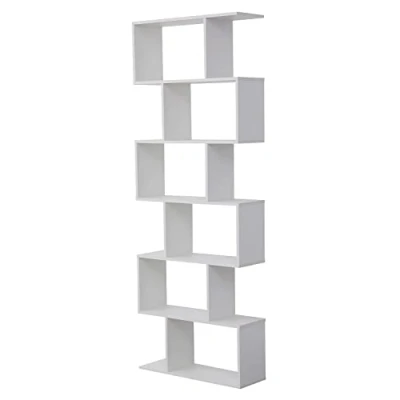 Afbeelding van 6 planken witte boekenkast VIRGINIA