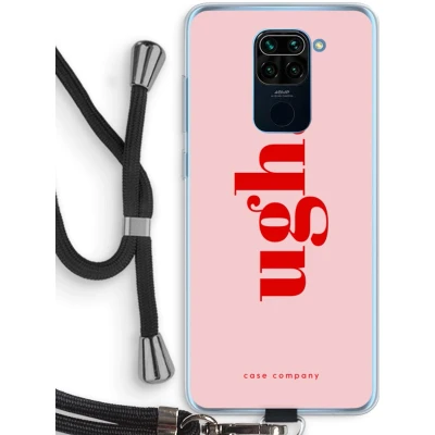 Afbeelding van Case Company® hoesje met Koord geschikt voor Xiaomi Redmi Note 9 Ugh Telefoonhoesje Zwart Bescherming aan alle Kanten en Over de Schermrand